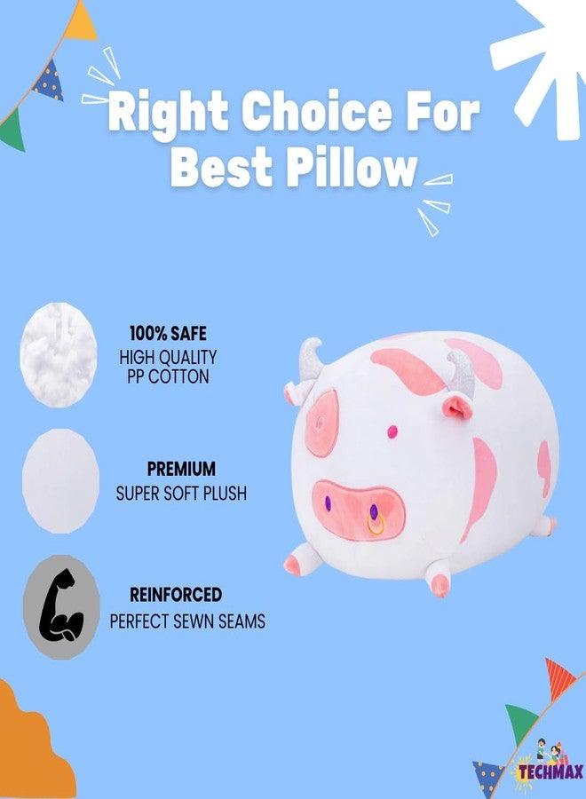 TechMax Solution Stuffed Animals Cute Plush Body Pillow Soft Cow Plushies Squishy Throw Pillow, Kawaii Plush Toys Gift for Girls Boys - Image 3